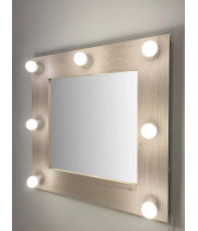 Гримерное квадратное зеркало с подсветкой 60х60 см Сосна Рустик